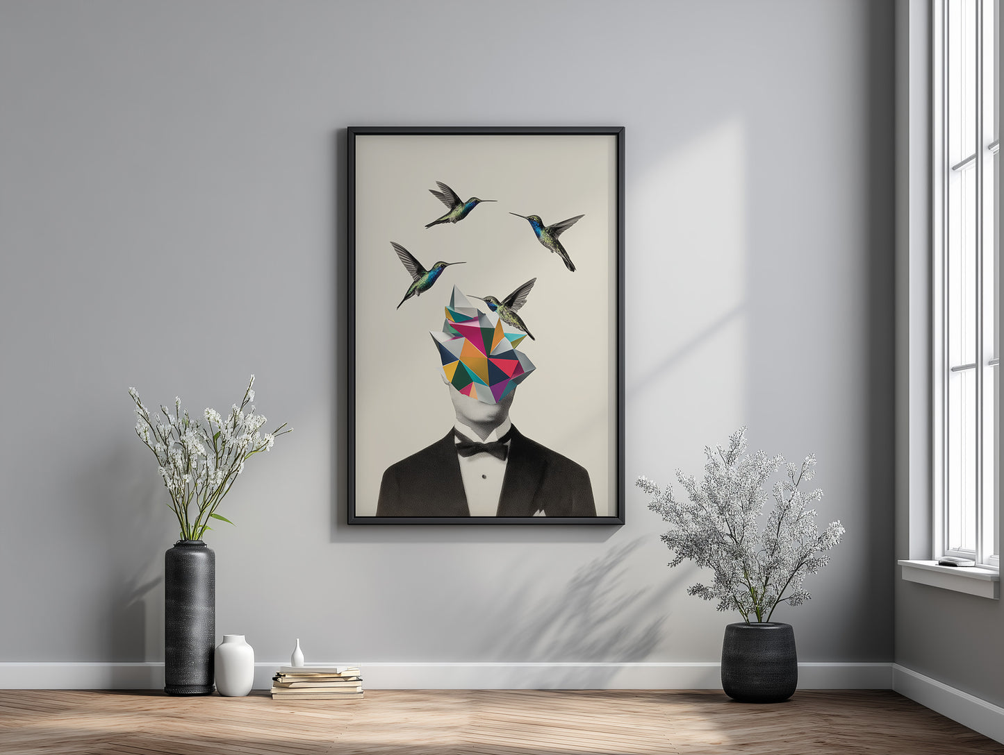 Chromatic Migration - Framed Canvas Print