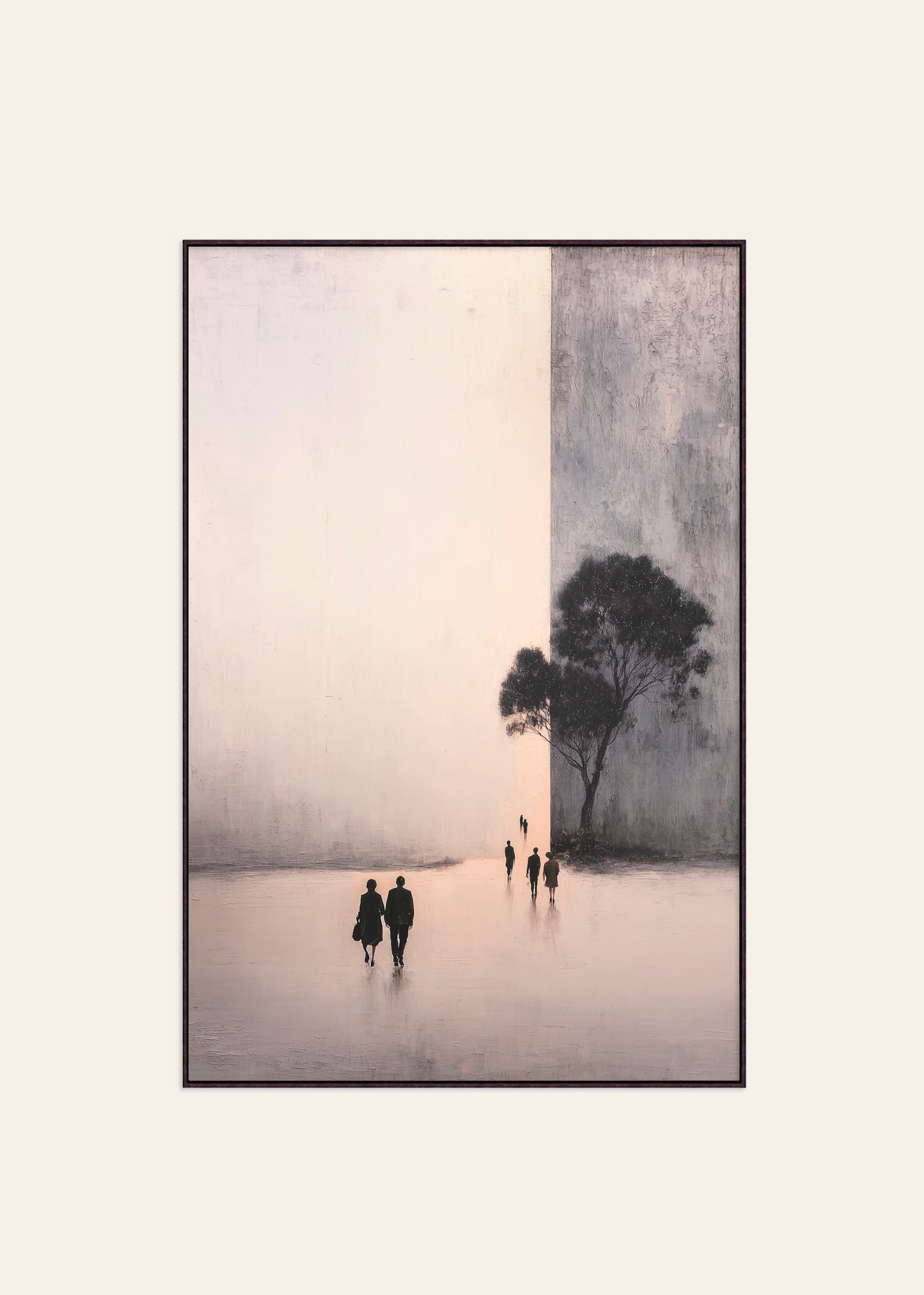 Echos of Grey - Framed Canvas Print