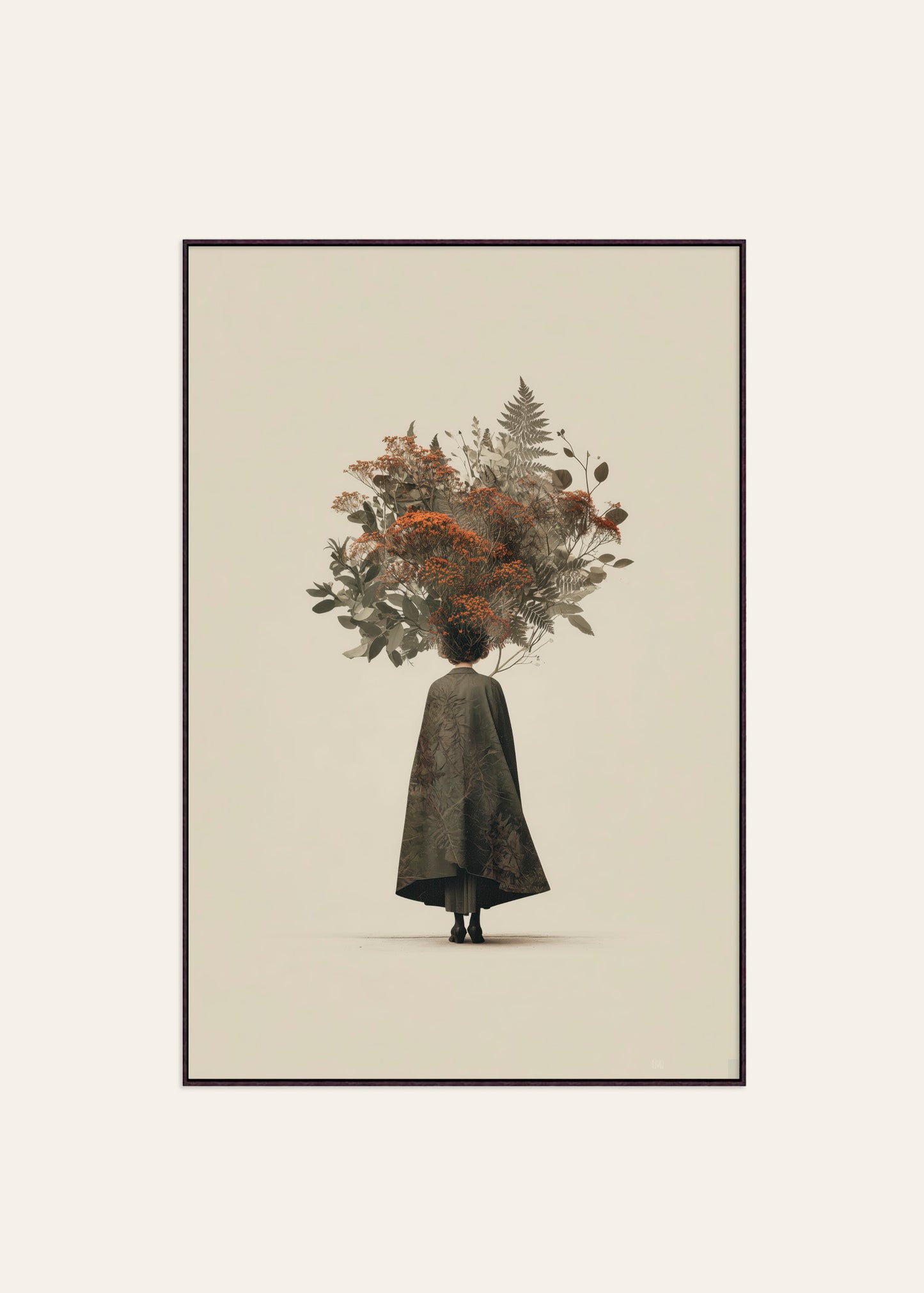 Florist’s Silhouette II - Framed Canvas Print