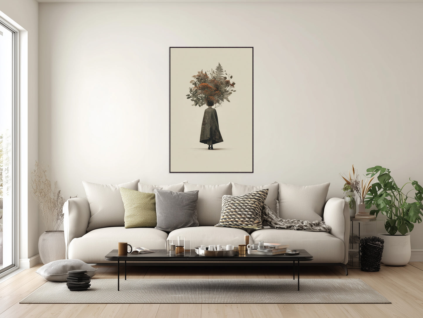Florist’s Silhouette II - Framed Canvas Print