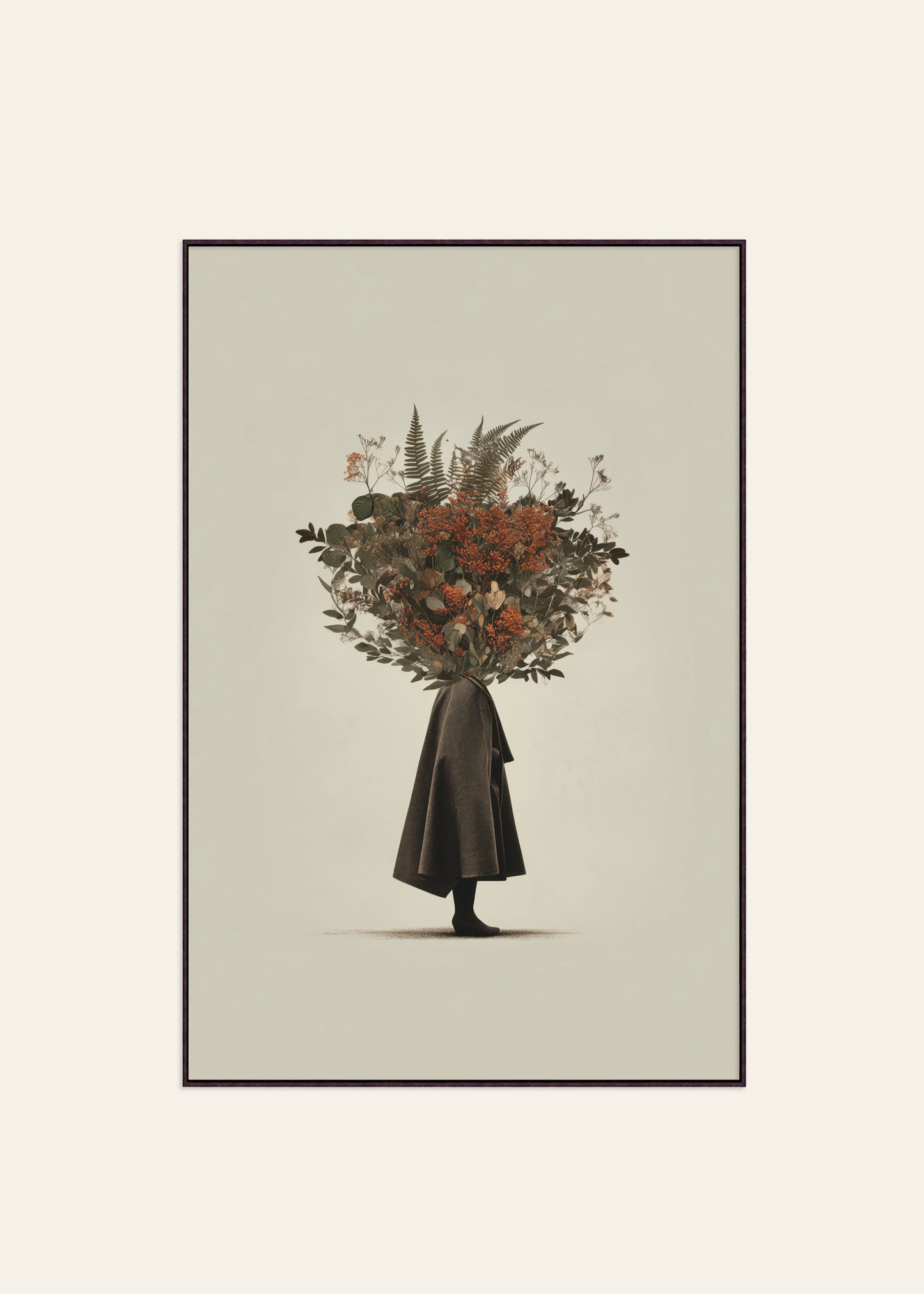 Florist’s Silhouette I - Framed Canvas Print