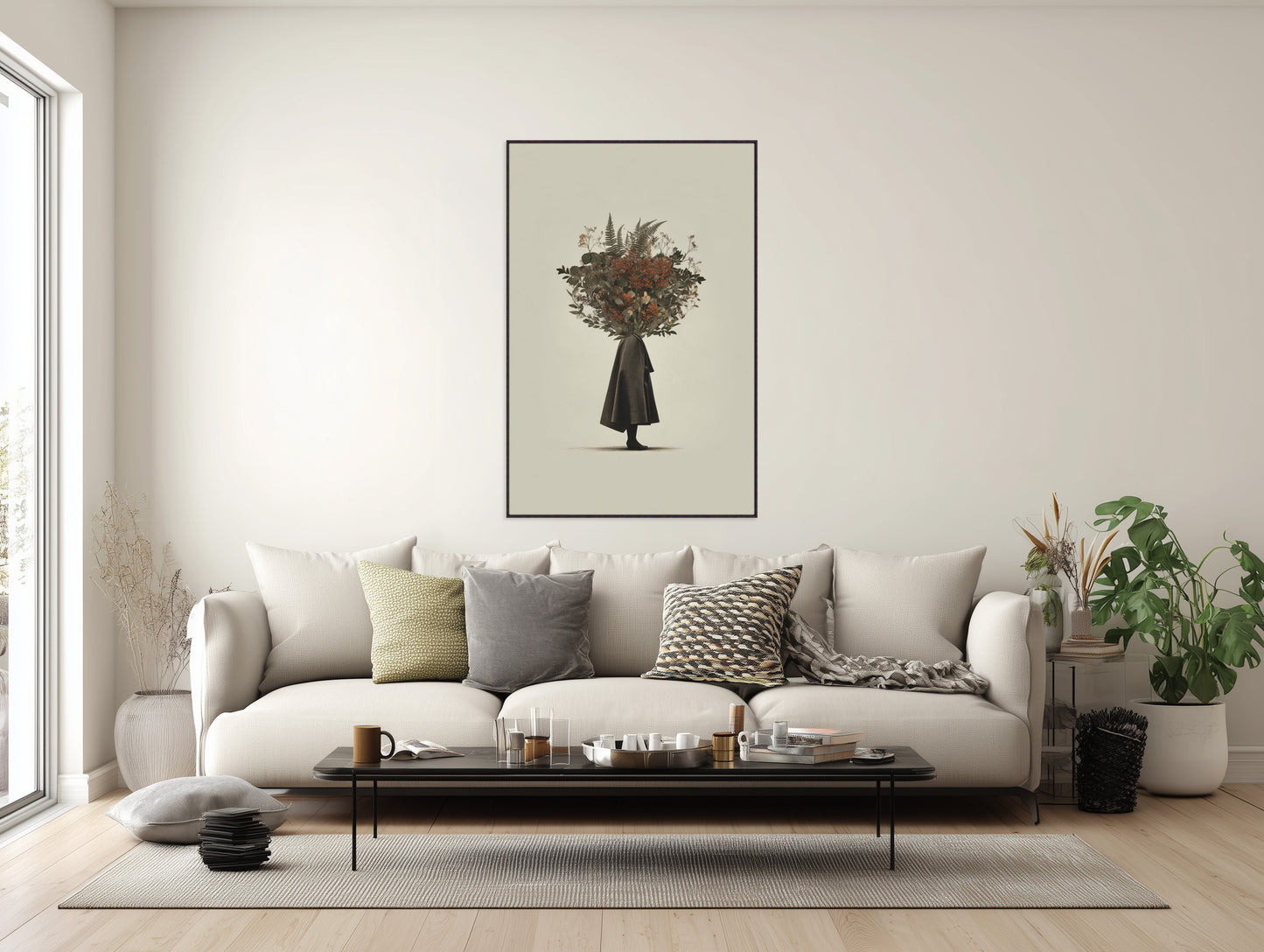 Florist’s Silhouette I - Framed Canvas Print