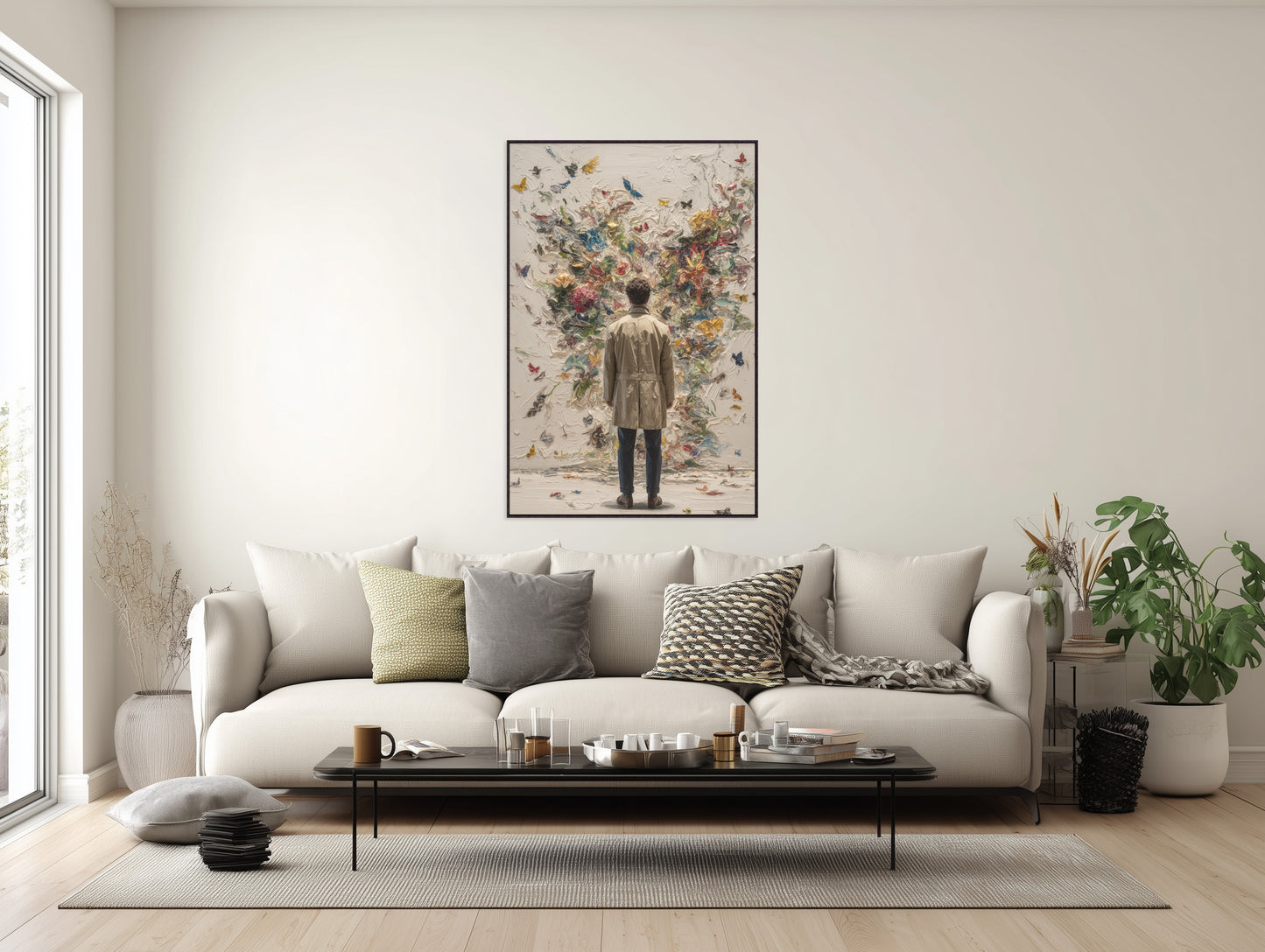 Fragmented Bloom - Framed Canvas Print