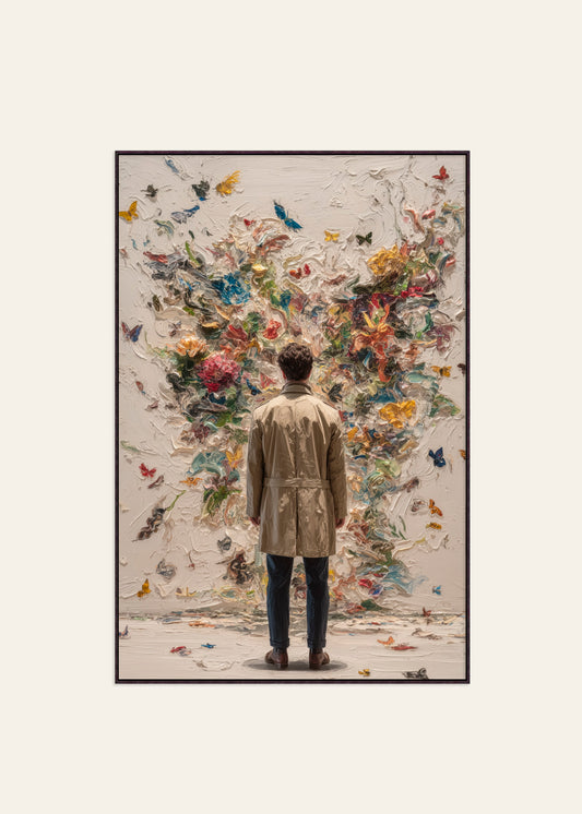 Fragmented Bloom - Framed Canvas Print