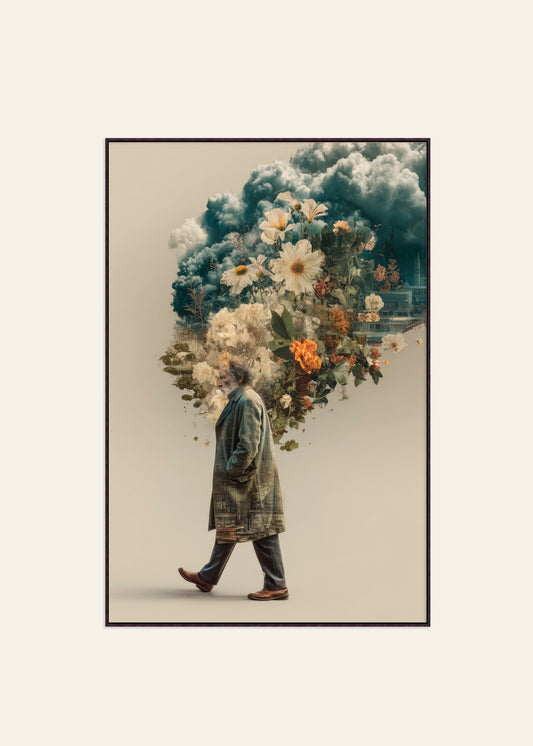 Industrial Bloom - Framed Canvas Print