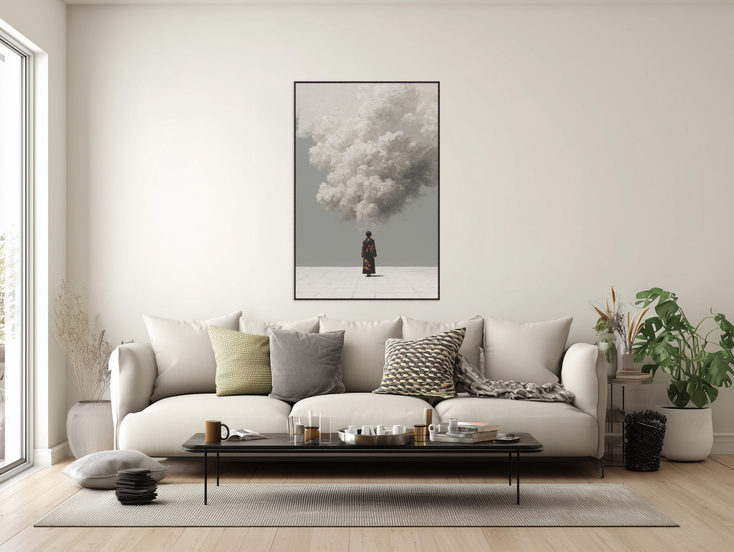Vapor and Silk - Framed Canvas Print